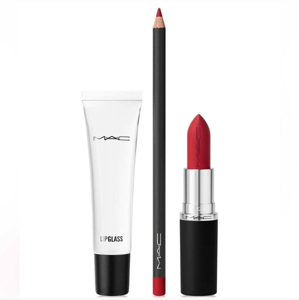 MAC COSMETICS CLAIM TO FAME LIP TRIO RUBY WOO NIB - Picture 3 of 7